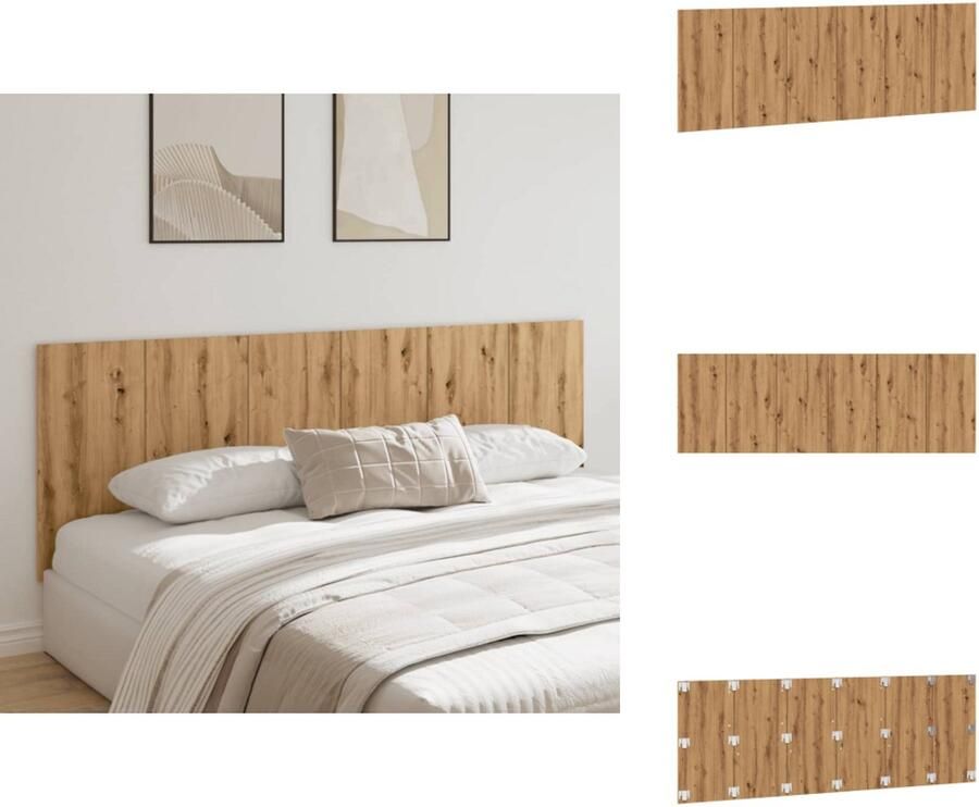 VidaXL Wandhoofdbord Wandhoofdborden Hoofdbord Wandhoofdeinde Hoofdbord wandmodel 240x1 5x80 cm bewerkt hout artisanaal eiken