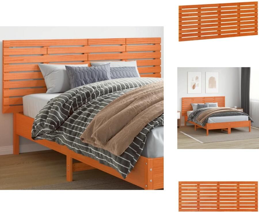 VidaXL Wandhoofdbord Wandhoofdborden Hoofdeinde Hoofdeindes Hoofdbord wandmontage 166x3x63 cm massief grenenhout