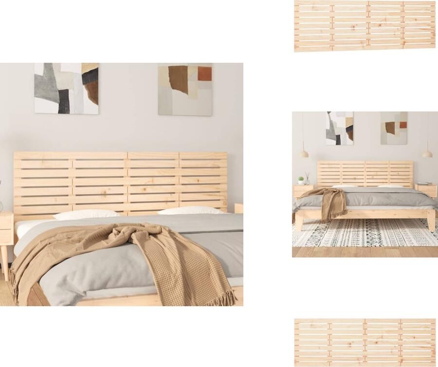 VidaXL Wandhoofdbord Wandhoofdborden Hoofdeinde Hoofdeindes Hoofdbord wandmontage 186x3x63 cm massief grenenhout