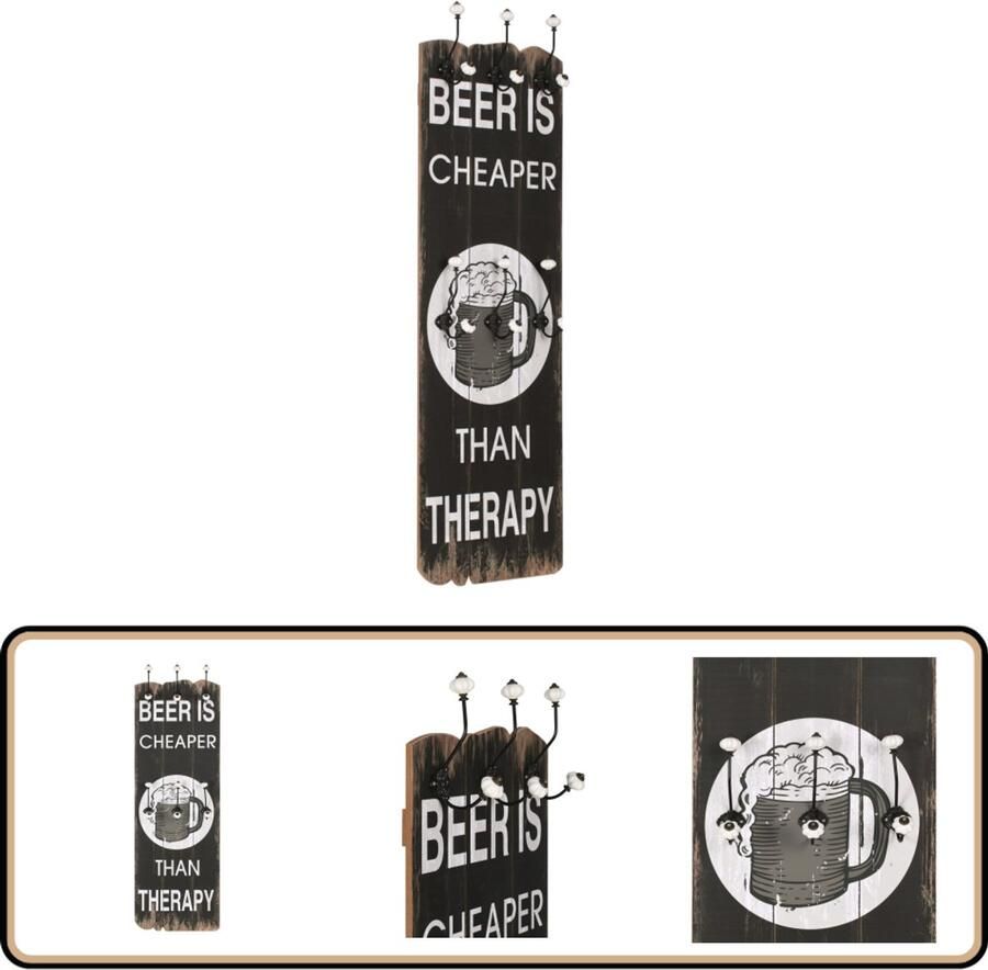 VidaXL Wandkapstok 6 Haken 120x40 cm Meerkleurig Wandkapstok Muurkastje Entree Decoratie Kledingopbergers Multifunctionele Wanddecoratie