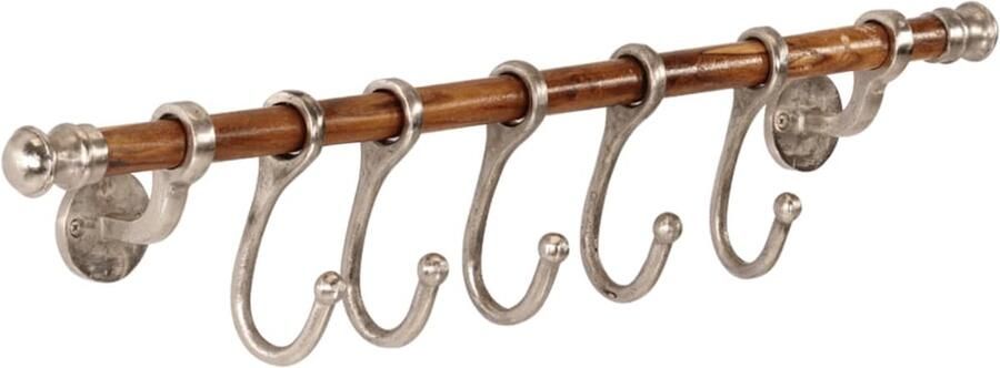 VidaXL Wandkapstok 75x15 cm aluminium