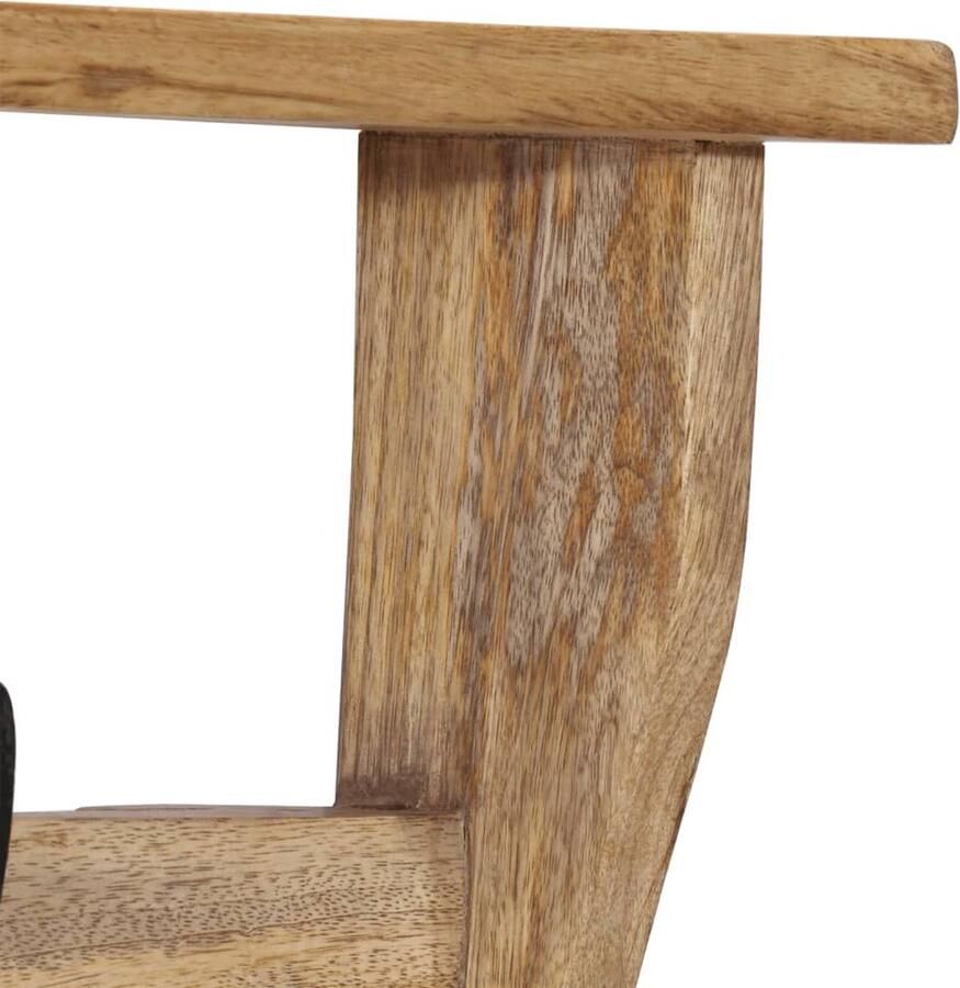 VidaXL Wandkapstok met 4 haken massief mangohout