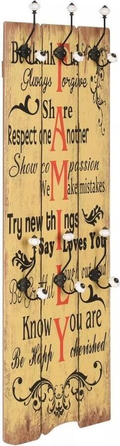 VidaXL Wandkapstok met 6 haken FAMILY 120x40 cm