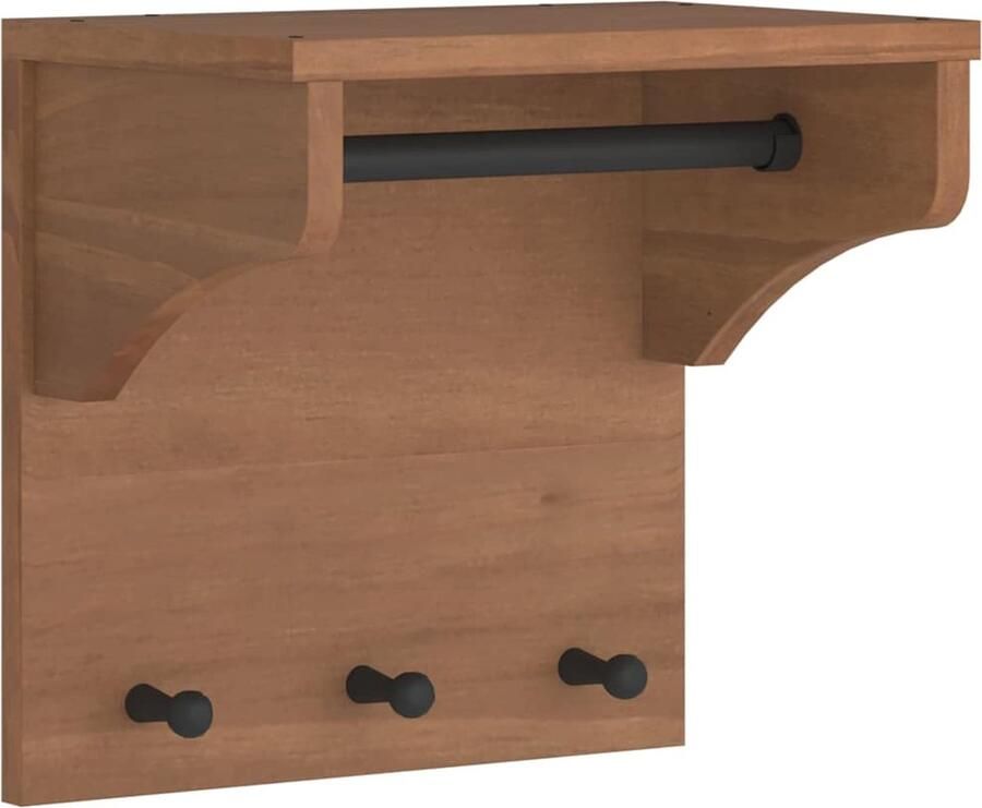 VidaXL Wandkapstok SANDNES 43x30x42 cm massief grenenhout