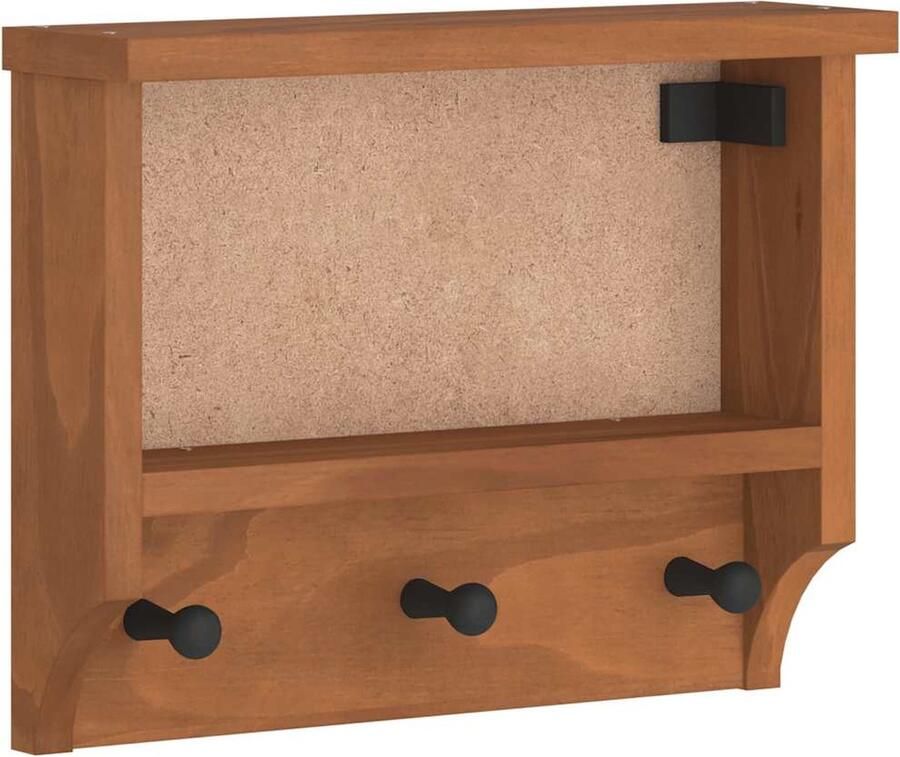 VidaXL Wandkapstok SANDNES 45x12x35 cm massief grenenhout - Foto 2