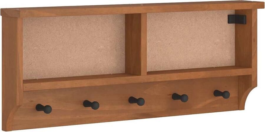 VidaXL Wandkapstok SANDNES 87x12x35 cm massief grenenhout