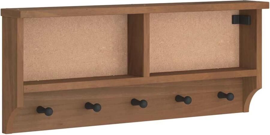 VidaXL Wandkapstok SANDNES 87x12x35 cm massief grenenhout