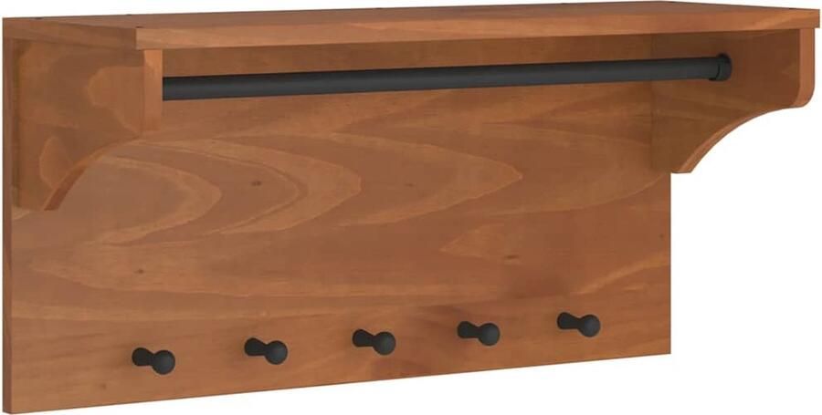 VidaXL Wandkapstok SANDNES 87x30x42 cm massief grenenhout