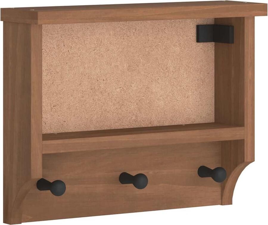 VidaXL Wandkapstok SANDNES van massief grenenhout