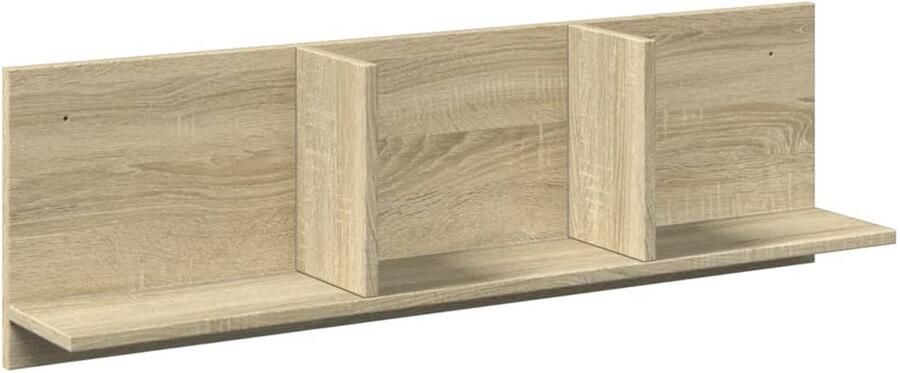 The Living Store Wandkast 100x16 5x30 cm bewerkt hout sonoma eikenkleurig Wandkast Houten Kast Opslagoplossing Zwevende Kast Salontafel