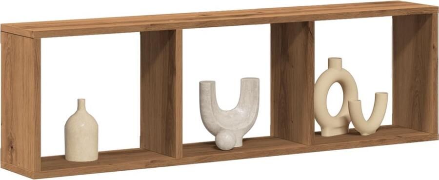 VidaXL Wandkast 100x16x30 cm bewerkt hout artinsanaal eikenkleurig