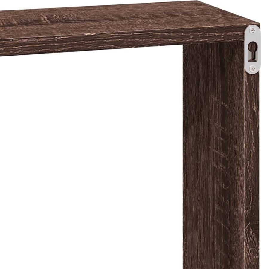 VidaXL Wandkast 100x16x30 cm bewerkt hout bruin eikenkleur - Foto 2