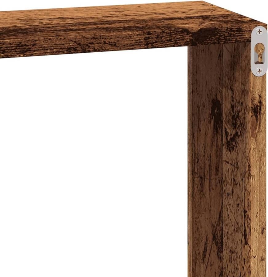 VidaXL Wandkast 100x16x30 cm bewerkt hout oud houtkleurig - Foto 2