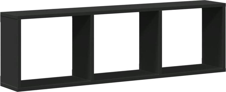 VidaXL Wandkast 100x16x30 cm bewerkt hout zwart