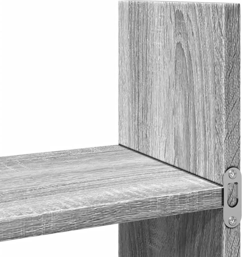 VidaXL Wandkast 100x18x40 cm bewerkt hout grijs sonoma eikenkleurig - Foto 3