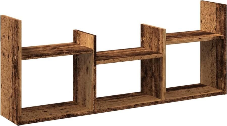 VidaXL Wandkast 100x18x40 cm bewerkt hout oud houtkleurig