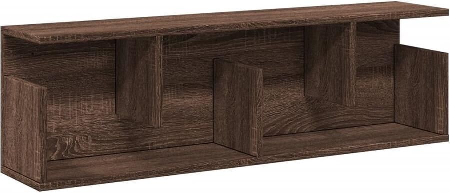 The Living Store Wandkast 100x20x30 cm bewerkt hout bruin eikenkleur Wandkast Houten Kast Opbergkast Zwevende Kast Badkamerkast