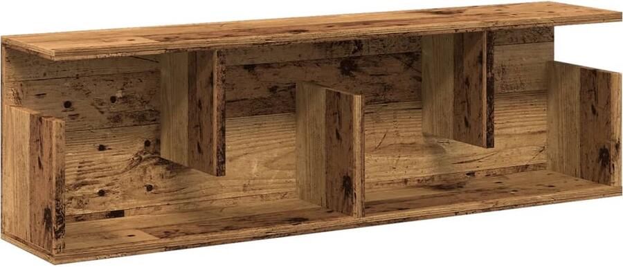 VidaXL Wandkast 100x20x30 cm bewerkt hout oud hout Wandkast Houten Kast Opslagoplossing Badkamermeubilair Woonkamerdecoratie