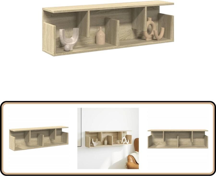 VidaXL Wandkast 100x20x30 cm bewerkt hout sonoma eikenkleurig