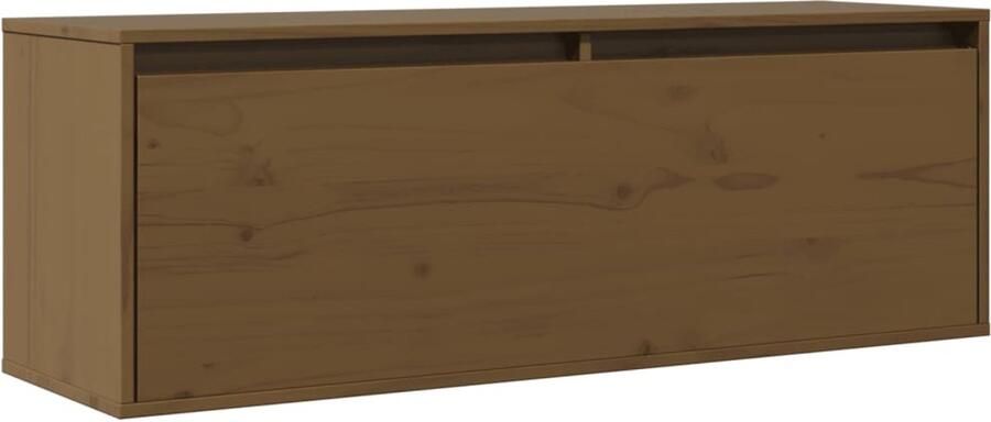 VidaXL Wandkast Massief Grenenhout Honingbruin Zwevende Kast Hout Kast Grenoble Kast Salontafel Tv Meubel