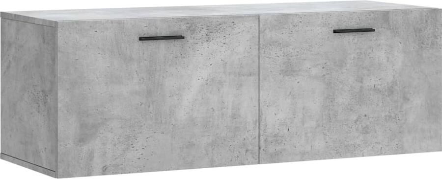 VidaXL Wandkast 100x36 5x35 cm Bewerkt hout Betongrijs Wandkast Bergruimte Houten Kast Grijze Kast Beton Grijs Badkamerkast Slaapkamerkast