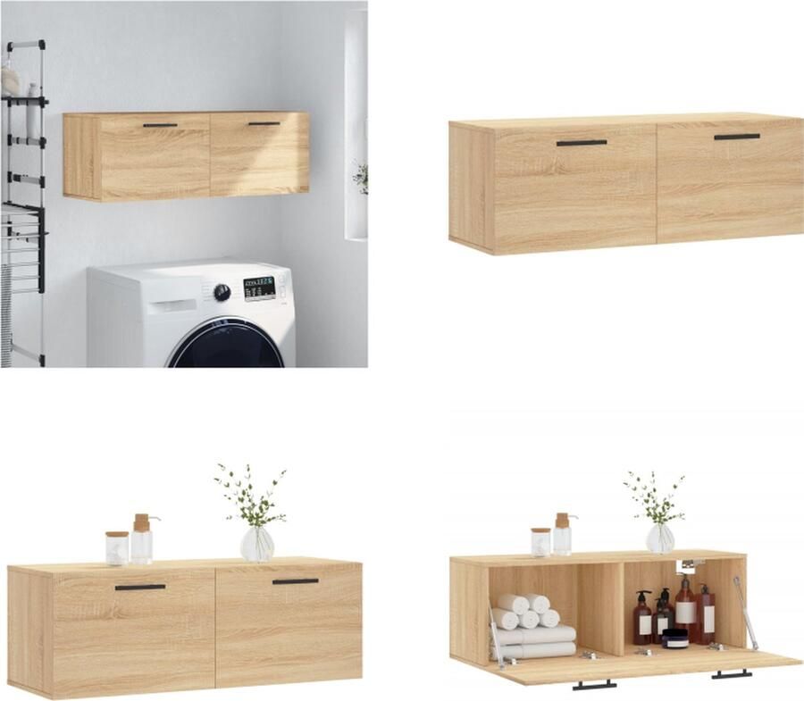VidaXL -Wandkast-100x36 5x35-cm-bewerkt-hout-sonoma-eikenkleurig - Foto 2