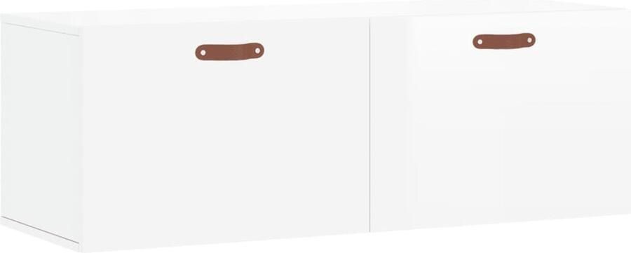 VidaXL Wandkast 100x36 5x35 cm Hoogglans Wit Zwevende Wandkast Houten Kast Witte Kast Opbergkast Badkamerkast Slaapkamerkast
