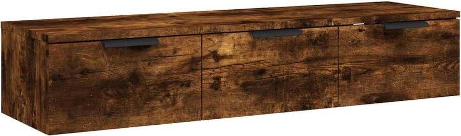 VidaXL Wandkast Gerookt Eiken 102x30x20 cm Wandkast Zwevende Kast Houten Kast Bergruimte Decoratief
