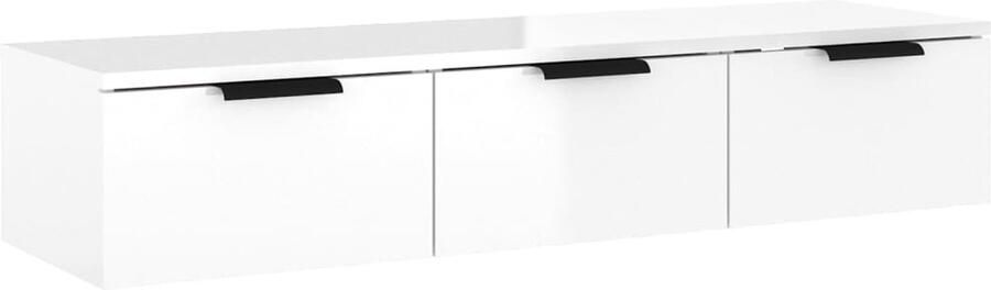 VidaXL Wandkast 102x30x20 cm Hoogglans Wit Zwevende Wandkast Witte Kleur Houten Wandkast Opbergkast Kleine Kamer Designwandkast