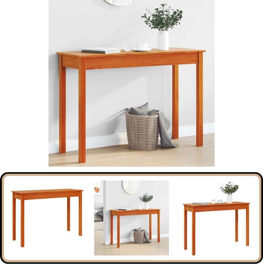 VidaXL Wandkast 110x40x75 cm Grenenhout Wasbruin Houten Wandtafel Wandconsole Grenenhout Tafel Salontafel Vintage Tafel Industriële Tafel Living Room Furniture