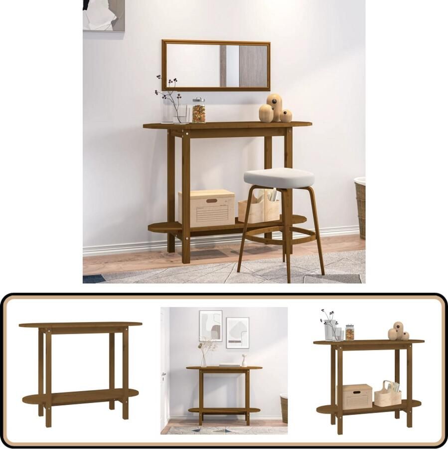 VidaXL Wandkast 110x40x80 cm Massief Grenenhout Wandtafel Houten Wandtafel Grenenhout Salontafel Entreetafel Opbergruimte Vintage Stijl