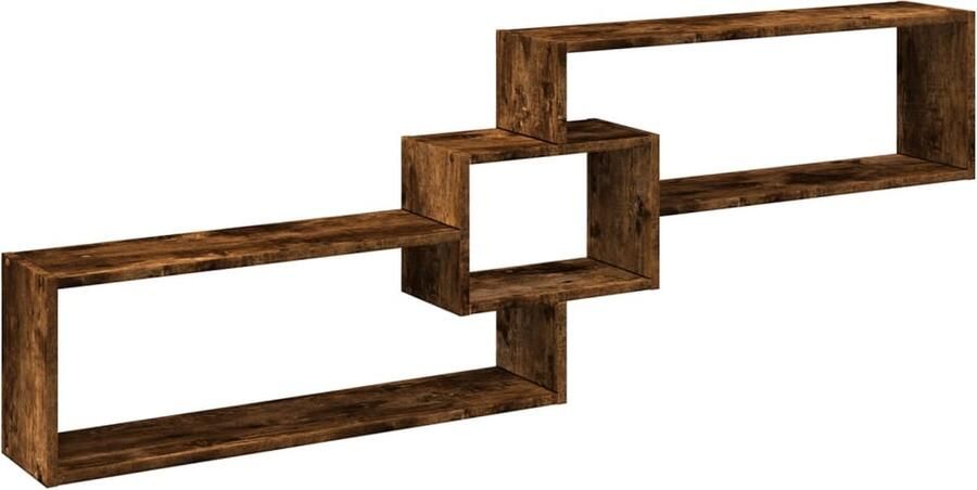 VidaXL Wandkast gerookt eiken 158x18x53 cm Wandkast Houten Kast Bergruimte Opbergkast Zwevende Kast