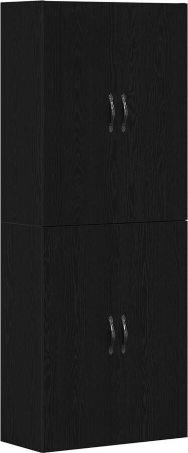 VidaXL Kasten (2 stuks) in Zwart Eiken Afmetingen 69 5x34x180 cm van Gefabriceerd Hout