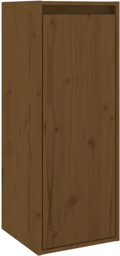 VidaXL Wandkast 30x30x80 cm massief grenenhout honingbruin Wandkast Wandkasten Hangkast Wandgemonteerde Kast