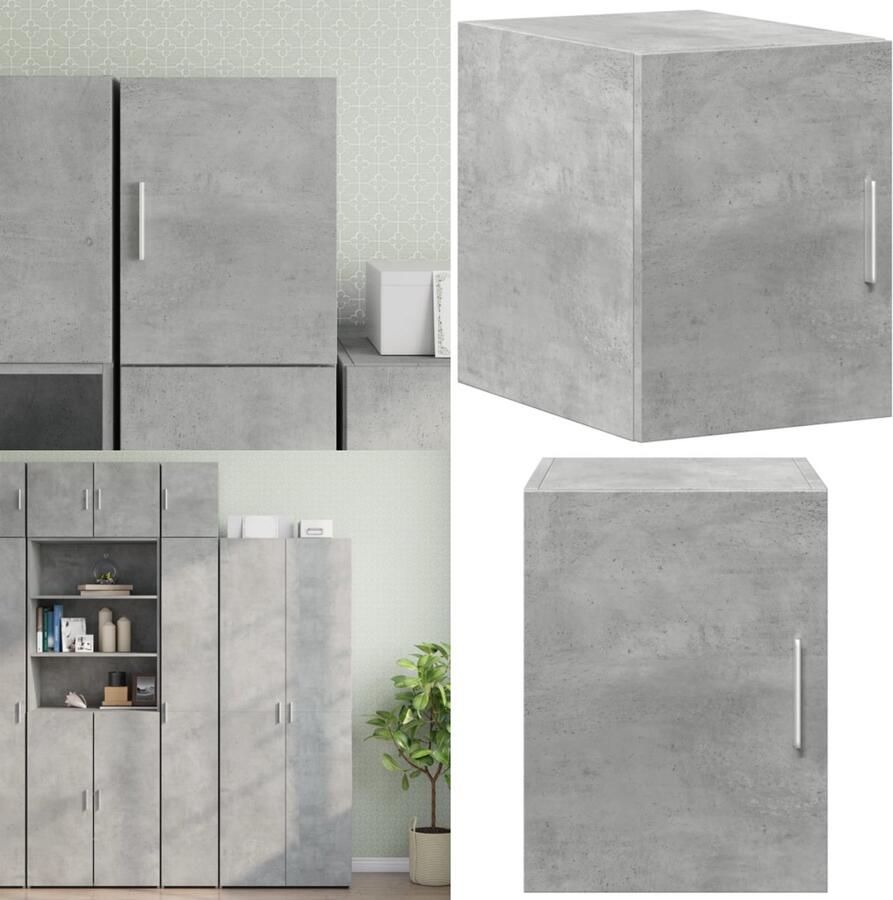 VidaXL Wandkast 30x42 5x40 cm bewerkt hout betongrijs Wandkast Wandkasten Hangkast Hangende Kast