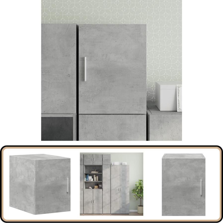VidaXL Wandkast 30x42 5x40 cm Bewerkt hout Grijs Hangkast Wandkast Bergruimte Houten Kast Beton Grijs