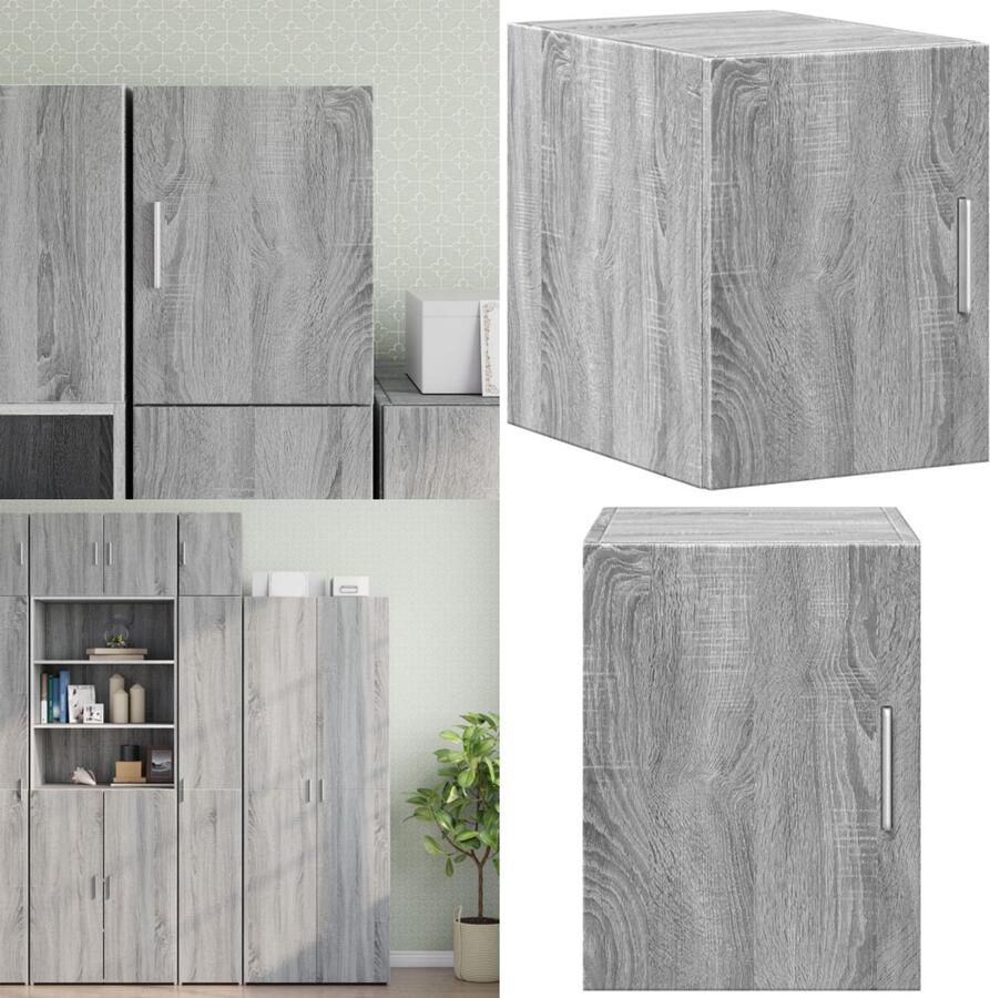 VidaXL Wandkast 30x42 5x40 cm bewerkt hout grijs sonoma eikenkleurig Wandkast Wandkasten Hangkast Hangende Kast