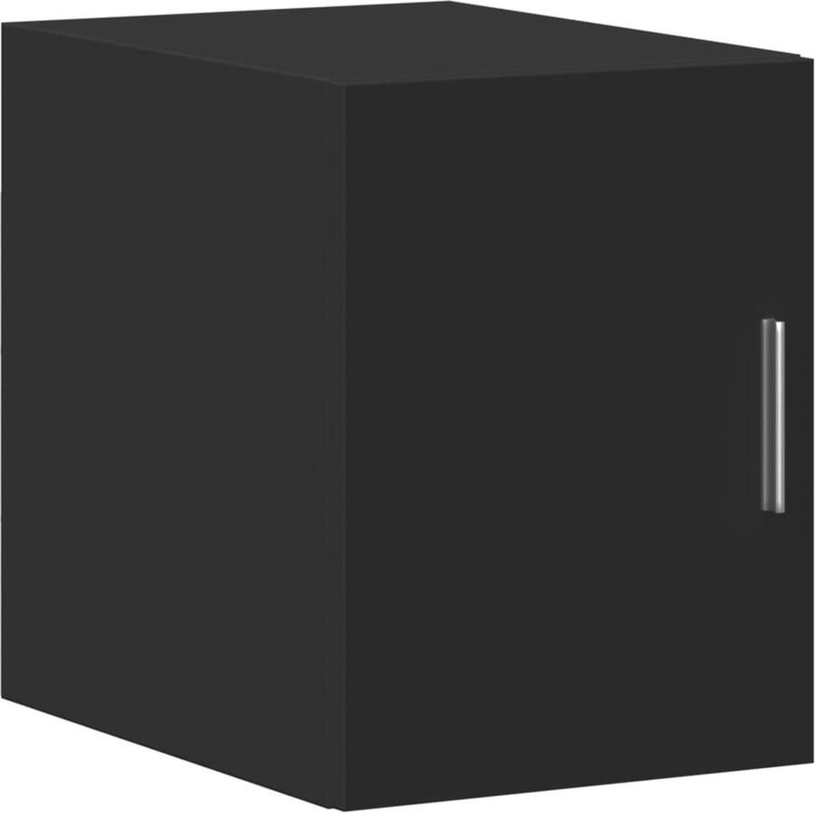 The Living Store Wandkast 30x42 5x40 cm bewerkt hout zwart Hangkast Wandkast Houten Kast Zwarte Kast Opbergkast - Foto 2