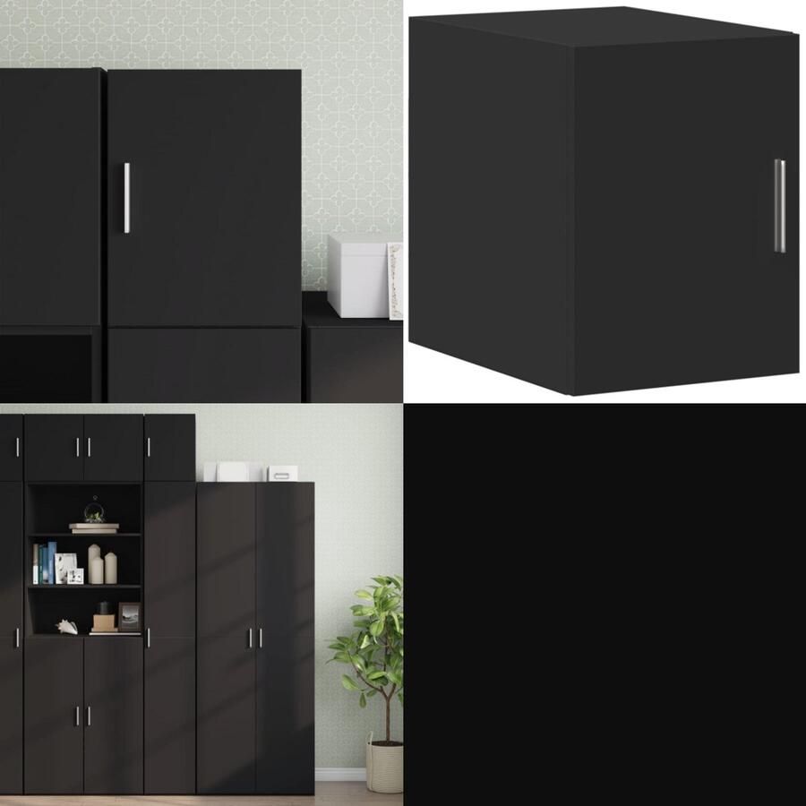 VidaXL Wandkast 30x42 5x40 cm bewerkt hout zwart Wandkast Wandkasten Hangkast Hangende Kast