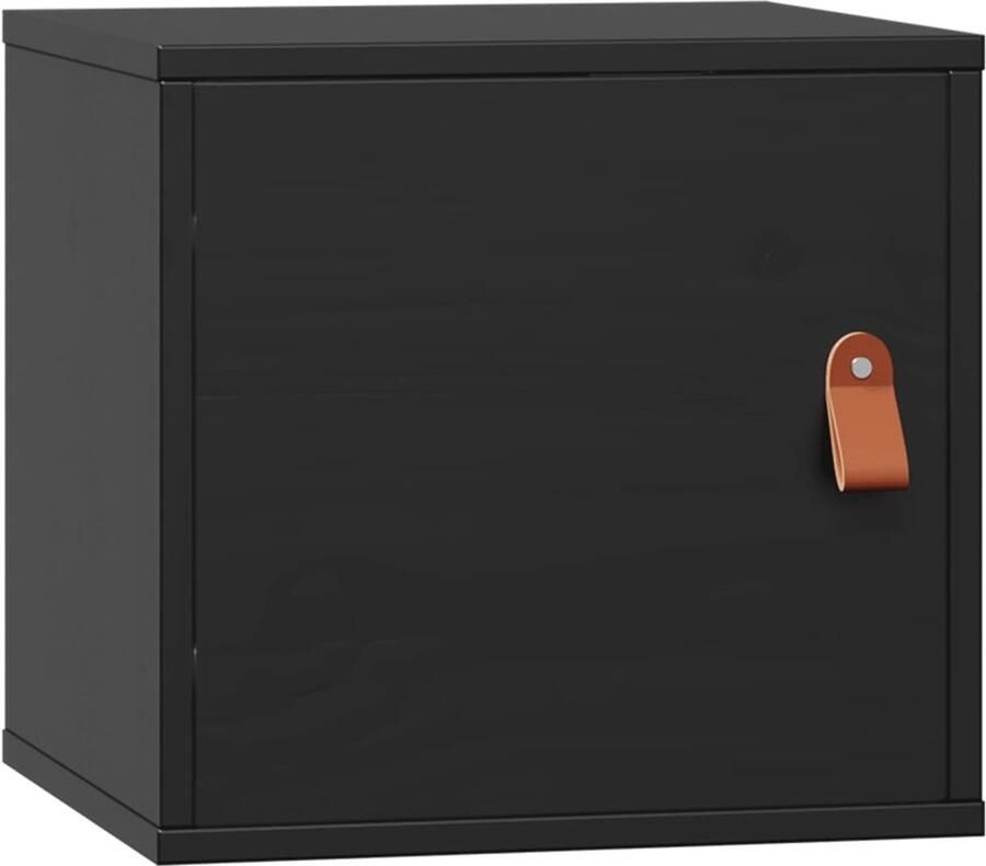VidaXL Wandkast Zwart Massief Grenenhout 31 5x30x30 cm Wandkast Houten Kast Grenoble Hout Opbergkast Zwarte Kast