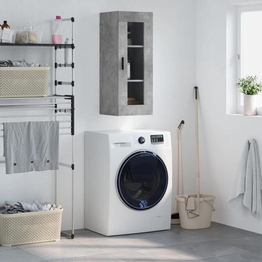 VidaXL -Wandkast-34 5x34x90-cm-betongrijs