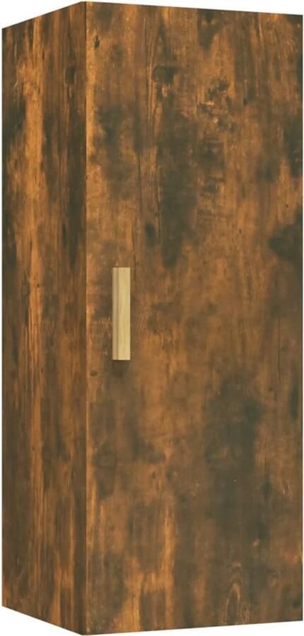 VidaXL Wandkast Gerookt Eiken 34 5x34x90 cm Wandkast Floating Kast Bergruimte Opslagmogelijkheden Keukenkast