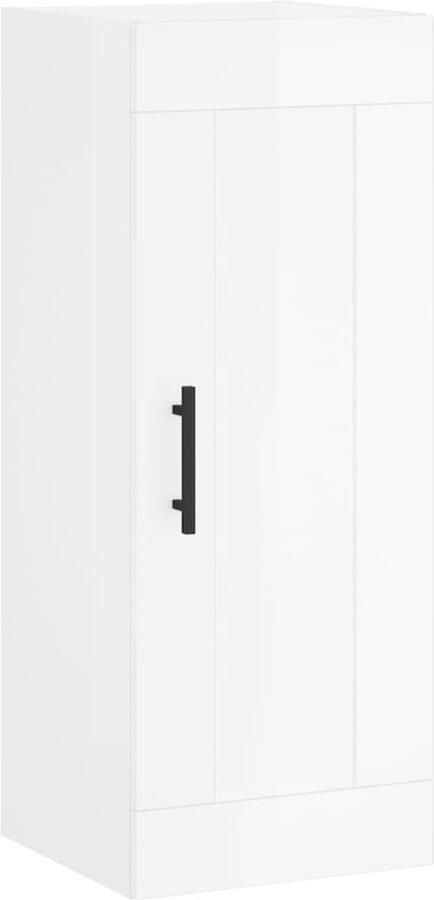 VidaXL Wandkast Hoogglans Wit 34 5x34x90 cm Wandkast Hangkast Opbergkast Keukenkast Witte Kast