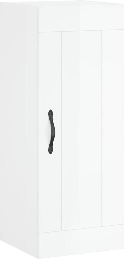 VidaXL Wandkast Hoogglans Wit 34 5x34x90 cm Hangkast Opbergkast Wandkast Witte Kast Houten Kast