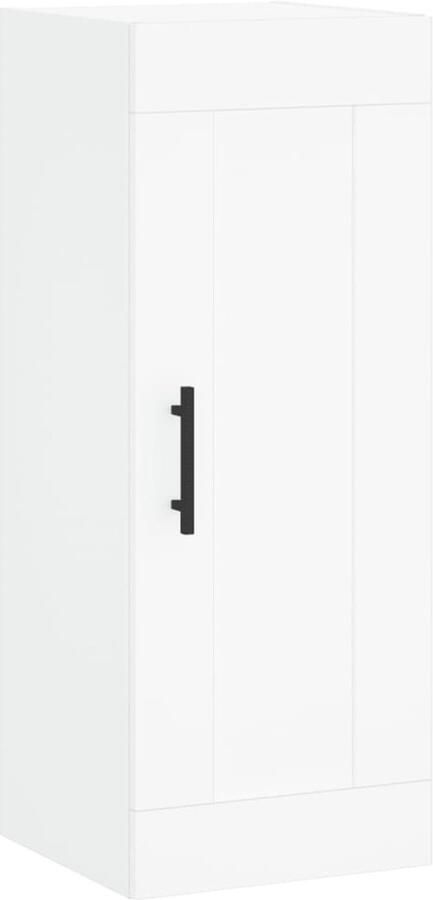 VidaXL Wandkast wit 34 5x34x90 cm hout en ijzer Hangkast Wandkast Opbergkast Houten Kast Witte Kast