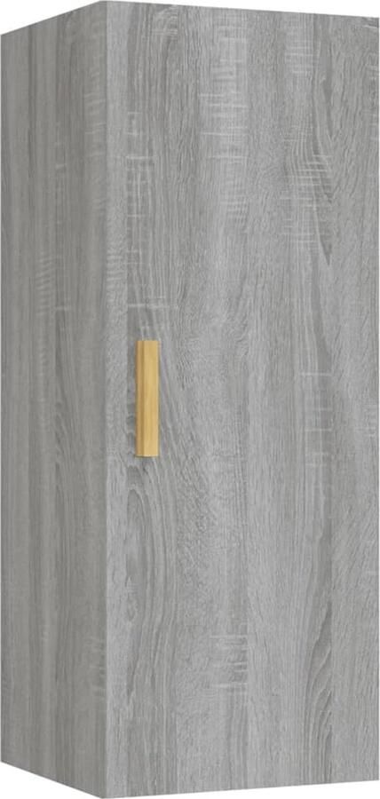 VidaXL Wandkast 34 5x34x90 cm Grijs Sonoma Eiken Wandkast Zwevende Kast Bergruimte Grijze Kast Houten Kast