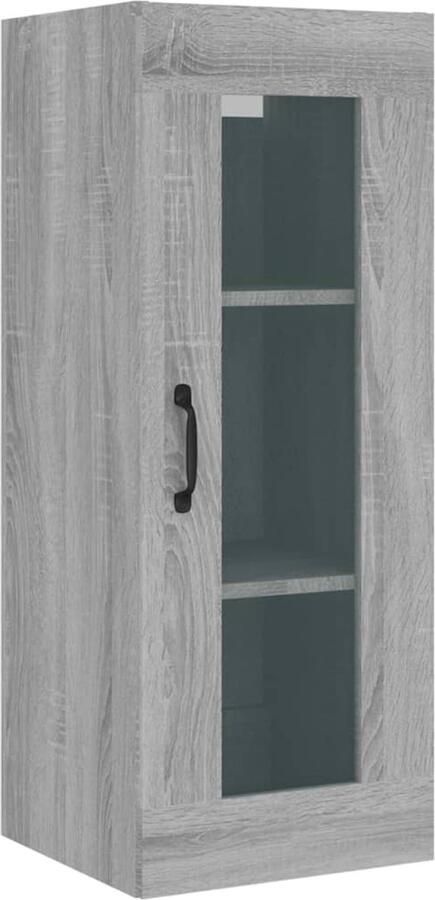 VidaXL Wandkast Grijs Sonoma Eiken 90 cm Hoog Hangkast Wandkast Bergruimte Opslagoplossing Woonaccessoires