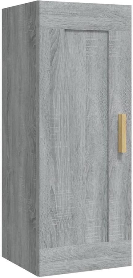 VidaXL Wandkast 35x34x90 cm Grijs Sonoma Eiken Wandkast Opbergkast Grijze Wandkast Houtsoort Salontafel