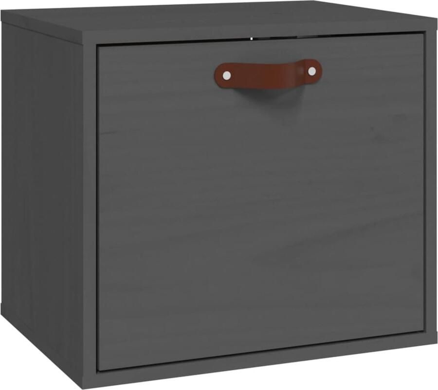 VidaXL Wandkast 40x30x35 cm Grijs Grenenhout Wandkast Grenoble Hout Opbergkast Vintage Kast Salontafel
