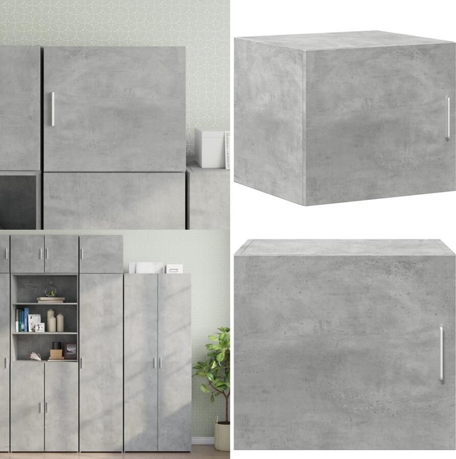 VidaXL Wandkast 45x42 5x40 cm bewerkt hout betongrijs Wandkast Wandkasten Hangkast Hangende Kast